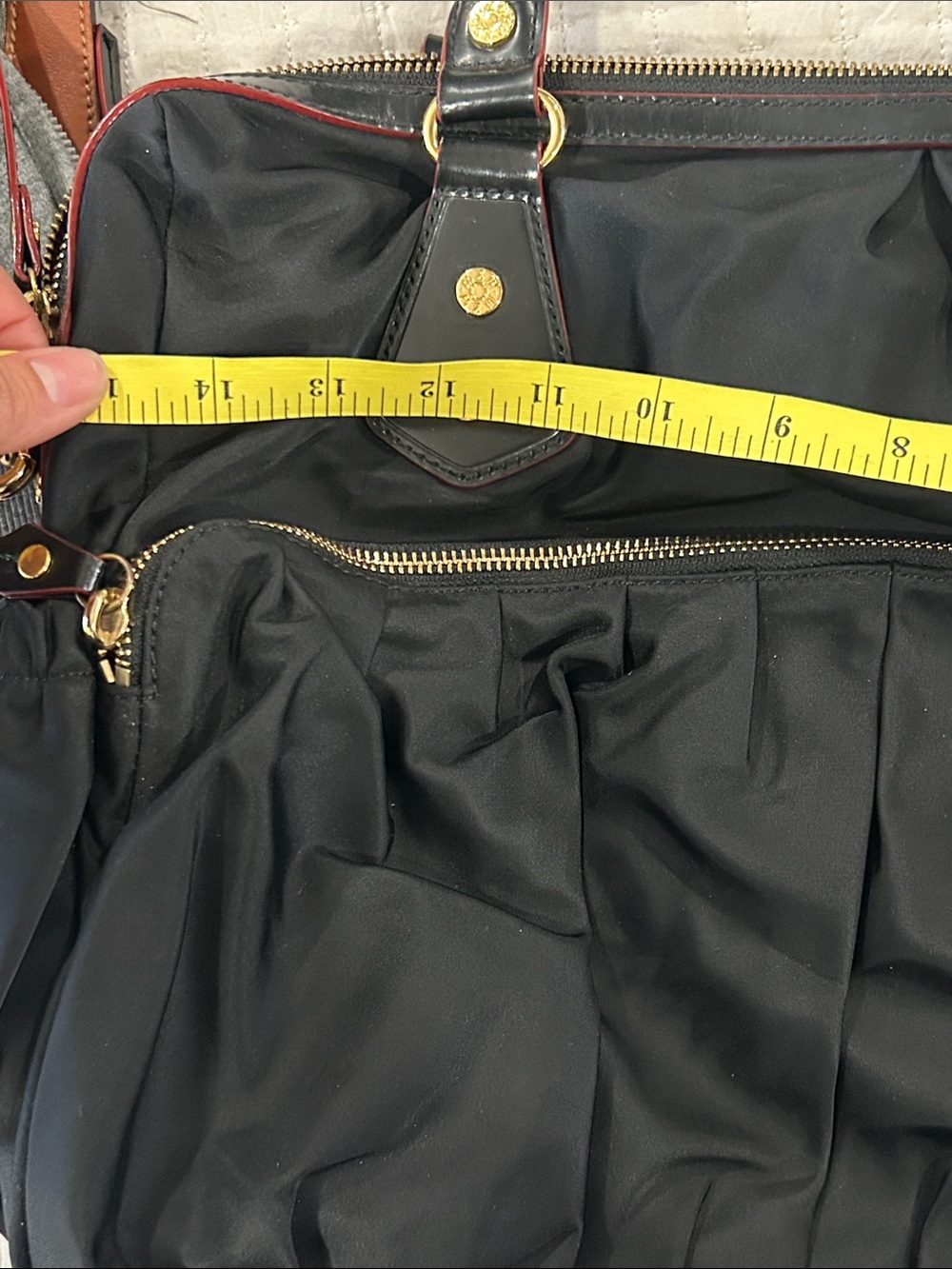 MZ Wallace Black Women’s Gathered Nylon laptop Tote Bag with Gold Hardware - Picture 11 of 11
